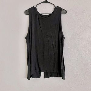 Halogen Tank Top Size 1X Black Casual Flowy Plus Size Athleisure Neutral